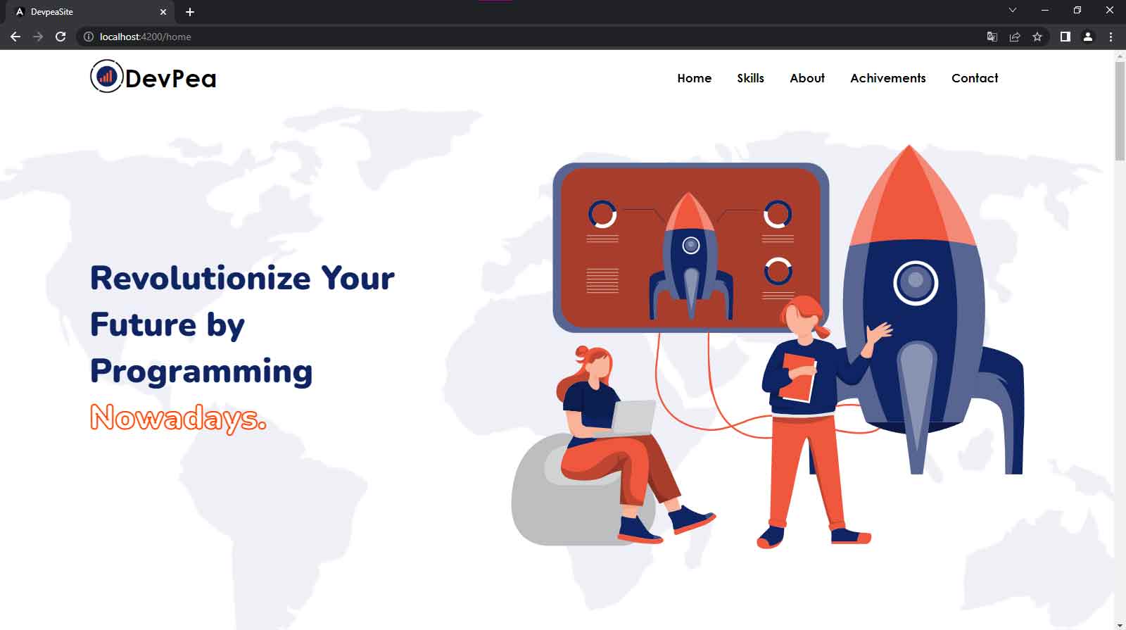 Aperçu du projet Devpea Website